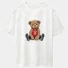 000c8a552202f7580fc1f505636ec282d11306d35f4f4d84b7b8f15f76f866b7.jpg New York Bear Print Drop Shoulder Oversize T-Shirt