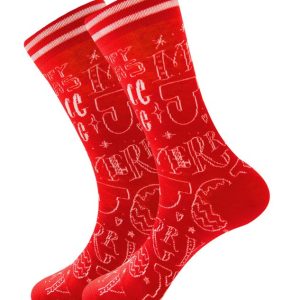 012b93e865eba95dcf6938d3c8b2d7e779c8b68423c818399f77bcc3846b5ab1.jpg Christmas Cotton Jacquard Santa, Elk, Snowflake Pattern Socks, Festive Matching Red Socks