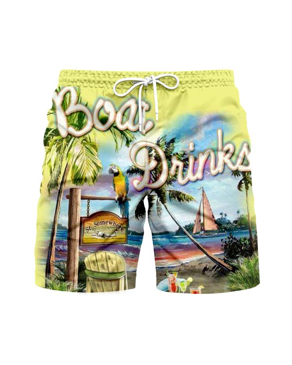 Suitmens Men's Hawaii Vacations Print Shirt Three-Piece Set 062