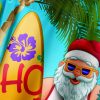 Santa Claus Chest Pocket Short Sleeve Hawaiian Shirt