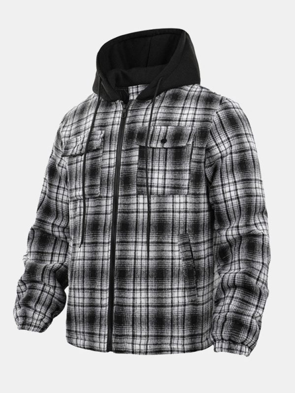 01ce8865f763ebf60fe3faeb07eab6d53d25c32b05b5ba067100ac6fb2b7051d.jpg Quilted Lined Flannel Hooded Plaid Coat
