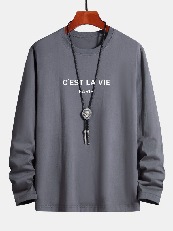 0546bfdd7c23cace2d42fe7648c00bd12496e72a990b3ef22e1978b0bc3295ce.jpg Long Sleeve Paris Print Cotton T-Shirt