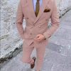 065fe2ae2e12a843a252dbd177e4e7583bca2a6143b6326f074b96668c84e3fd.jpg Business Solid Lapel Collar Double Breasted Blazer & Pants 2Pcs Set