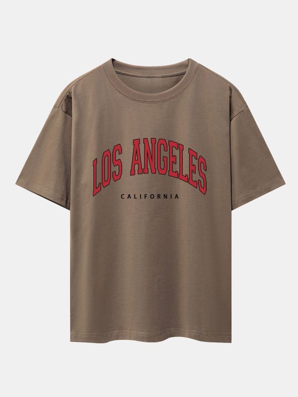 06b19af031cb9628755e2ebe05072925cc0898a97eee67ec79472ea03374101d.jpg Los Angeles Print Drop Shoulder Oversize T-Shirt