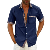 EvalonrealmTM Men's Casual Plaid Collar Button Summer Shirt
