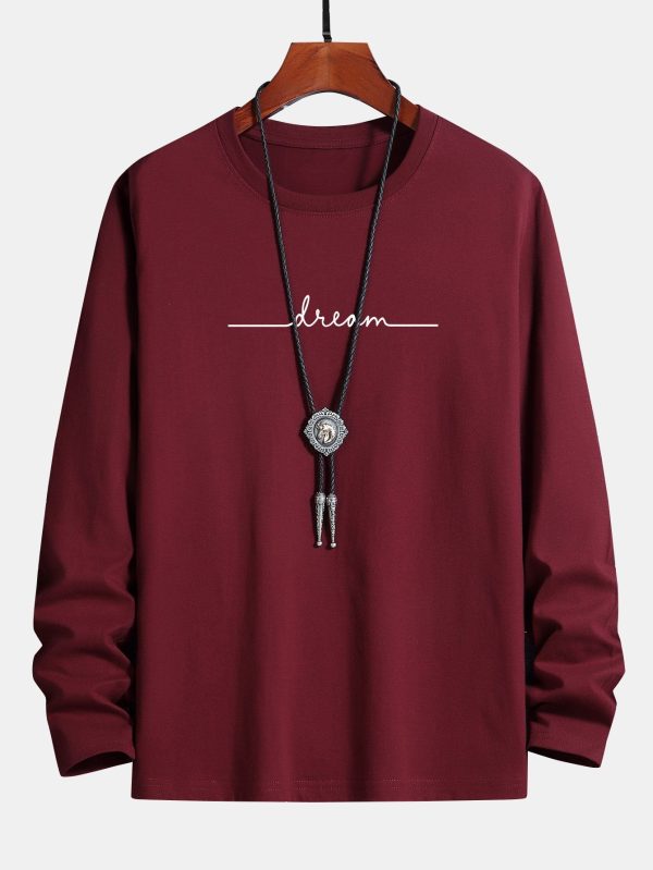 09b71ee9166d4407c272fffa98cb277a65af246e874040a8fbe42e9550e309ce.jpg Long Sleeve Dream Print Cotton T-Shirt