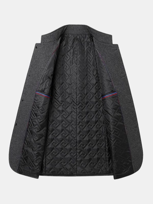 0c83bac3157ed4d0a960005ddcf3f101cdbc382a92e5b0753add1ded1fb915c3.jpg Stand Collar Wool Blended Blazer