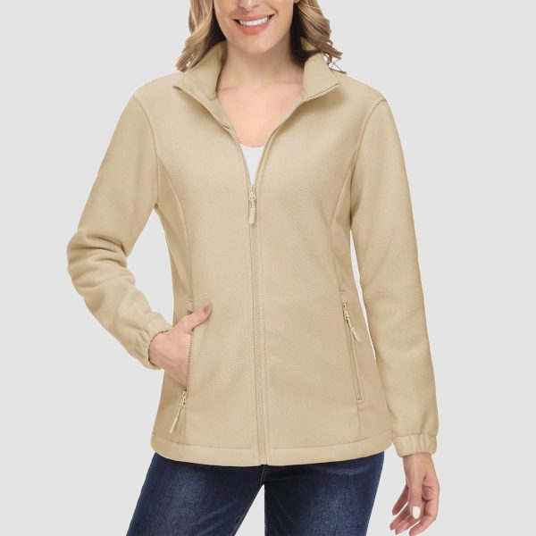 0f78ddf21c99f09758549b466cda984c34b8464ac0e76c1aeca647becfba775e.jpg Women's Fleece Jacket Soft Full Zip Warm Long Sleeve with 2 Zipper Pockets Winter Jackets