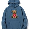 New York Bear Print Hoodie