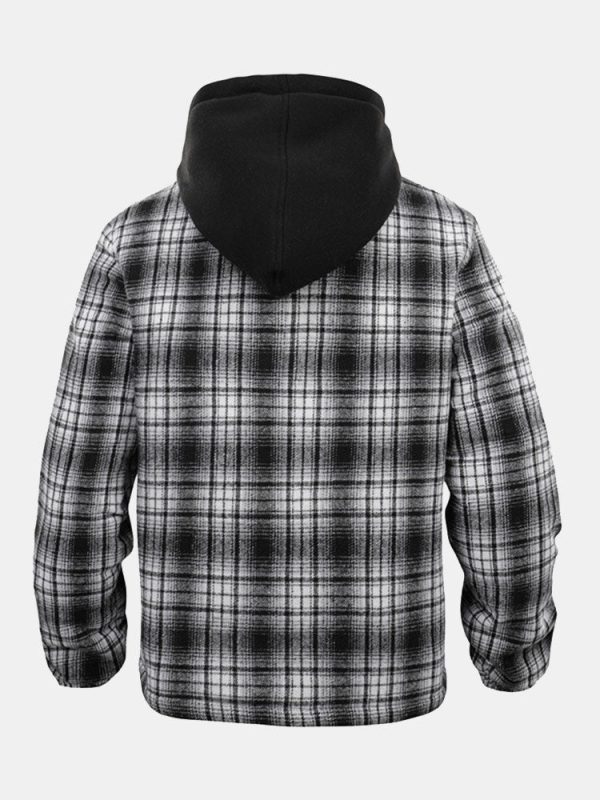 14739c740587a01de80f512d2c9699cfceeaef17ca46a095cf4d06f2c9f8638e.jpg Quilted Lined Flannel Hooded Plaid Coat