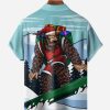 16a87cbda0ff2e9c1f6159303227a1efc4d9e643f0ed6e3f4e2babc619b3ae25.jpg Christmas Bigfoot Chest Pocket Short Sleeve Casual Shirt