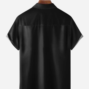 1a7f651e00a64fb69e59bebc3ebe9f359745b18270395b4f1b2f0bda2e7b6b71.jpg Christmas Flamingo Chest Pocket Short Sleeve Shirt