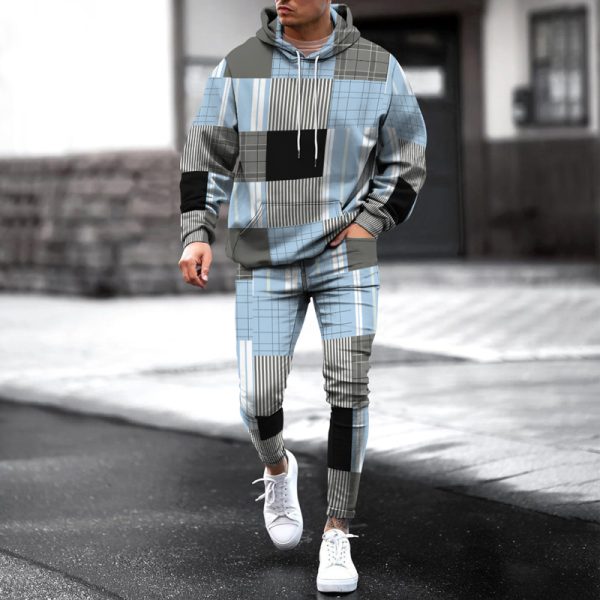 Men's Personalized Printed Hoodie Set 002
