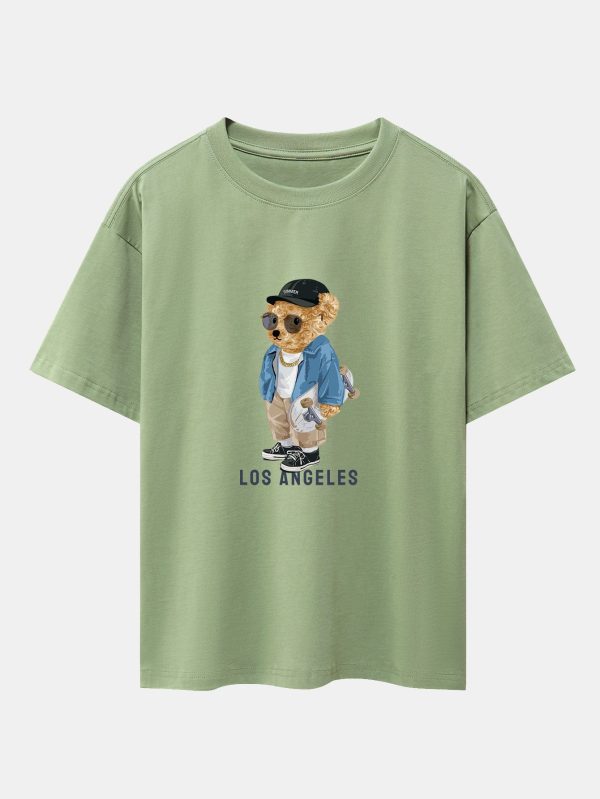 242e64edcb1526feee4d0c5e6bbe96d76948e4dad93efd78a477715474d7076d.jpg Los Angeles Skate Bear Print Heavy Weight Oversize T-Shirt
