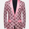 297475579267082d8370e1ed6b85625535dba4ffc911a802da4b31d5e629b04f.jpg Elegant Plaid Sequin Shawl Lapel One Button Slim Fit Blazer