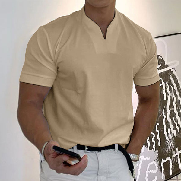 Gentleman business pocket short-sleeved fitness T-shirt