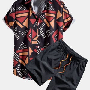 2a2d237427d941ad923515c768ce000e7584a08f6f6812ca3cc1a65027ae0be2.jpg Geometric Print Shirt & Swim Shorts