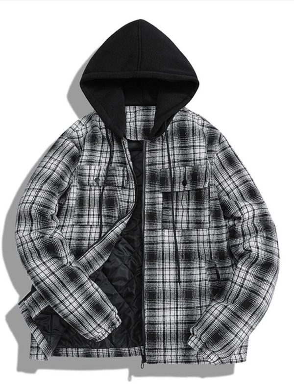 2ca28c2273aead8ba5044e0b35a9349fe3e3a621350f1af49dc2fe17e51b133e.jpg Quilted Lined Flannel Hooded Plaid Coat