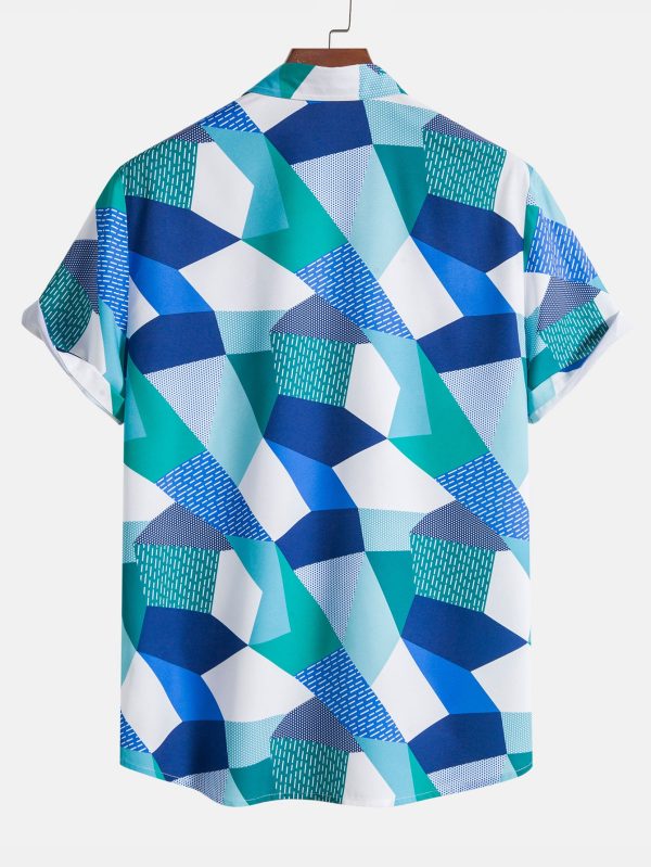 2df58aa85ec676abb6e1ae38d522d76f8ee409d932e874c2a011747aa7f5d292.jpg Color Block Geometric Print Shirt & Swim Shorts