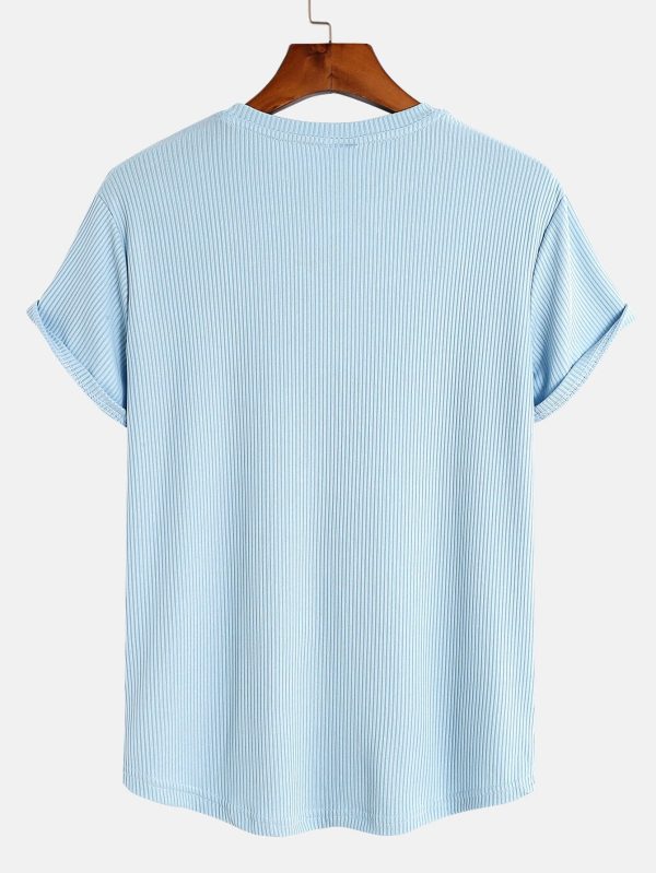 Muscle Fit Arc Hem Textured T-Shirt