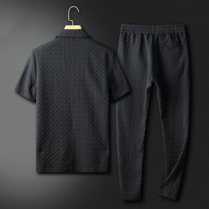 3031f1cb19f43c61f65311d39da30625434855d5af7b8ff6f21656a46b1f8557.png Men's Black Casual Fashion Two Piece Set