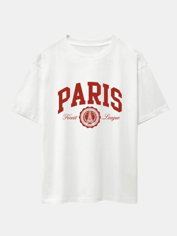 366062e01a0d66dbf1d99963ddb0a248ea1d4dead676a59391ea775a69937d8a.jpg Paris Varsity Print Oversize T-Shirt