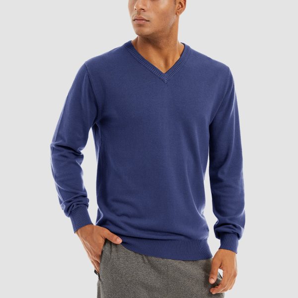 37564fc7affaf53de25857fc2c1135a09ba12a15ee294ce3a12519f5fa1cfd0b.jpg Men's Pullover Sweaters V-Neck Long Sleeve Cotton Sweatshirt