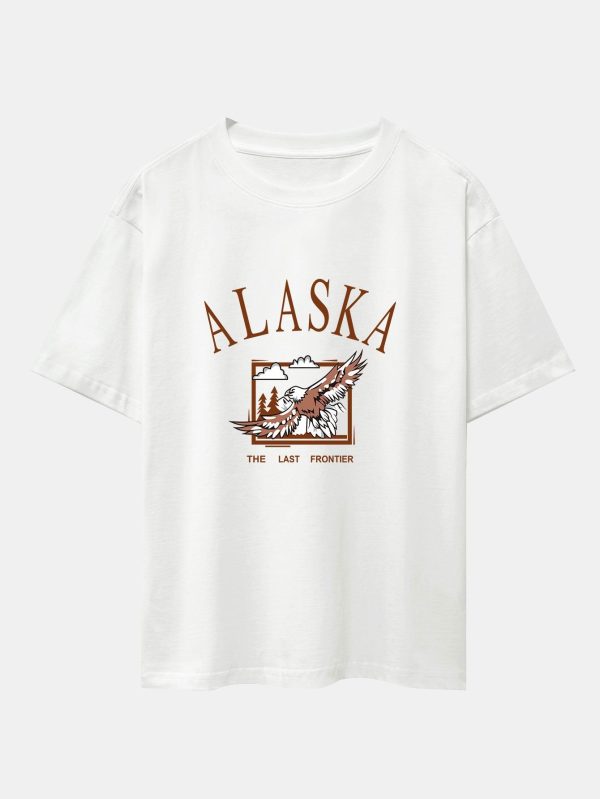 389d1b27b3281429f0501d0511be0f51e7073119fa93ce9aae5e1d59e2eda56c.jpg Alaskan Eagle Print Heavy Weight Oversize T-Shirt