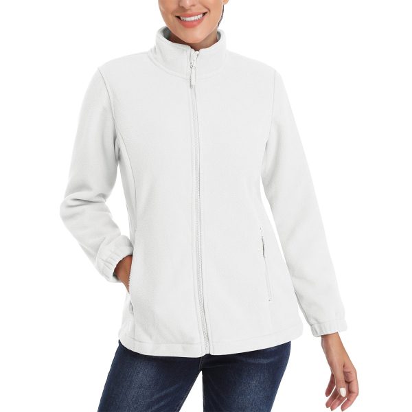 3a9cab45a096e9ff63913acfdca68aa2441229944082acce6aee575b6f0b945d.jpg Women's Fleece Jacket Soft Full Zip Warm Long Sleeve with 2 Zipper Pockets Winter Jackets