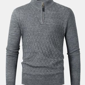3ba8cf20d01b1431c429d75070b8753f5473e13ad201632250b48922d8daa9ac.jpg Diamond Mock Neck Quarter Zip Sweater