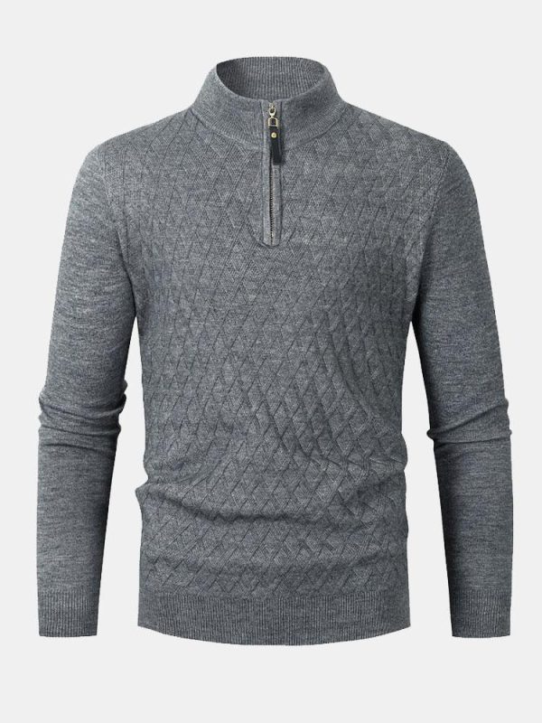 3ba8cf20d01b1431c429d75070b8753f5473e13ad201632250b48922d8daa9ac.jpg Diamond Mock Neck Quarter Zip Sweater
