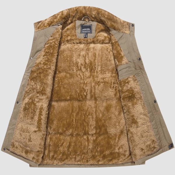 Men's Outerwear Vests Full-Zip Sleeveless Jacket Winter Warm Fleece Lined Vests Stand Collar