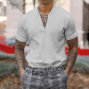 Gentleman business short-sleeved fitness zipper T-shirt