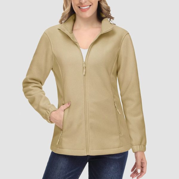 3d8e7e13441faf61403dff90a74682ae1504a00519e083ecf70c8c4f13a6eea4.jpg Women's Fleece Jacket Soft Full Zip Warm Long Sleeve with 2 Zipper Pockets Winter Jackets