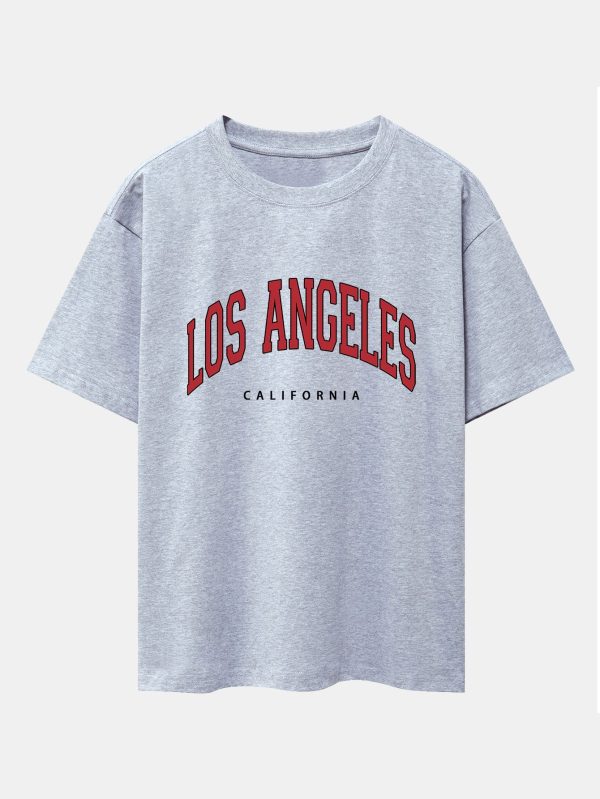 3ddac315b08b942e3a4397b5ca06408a1ce9cd6fcfa1321fc266f87fe13da20a.jpg Los Angeles Print Drop Shoulder Oversize T-Shirt