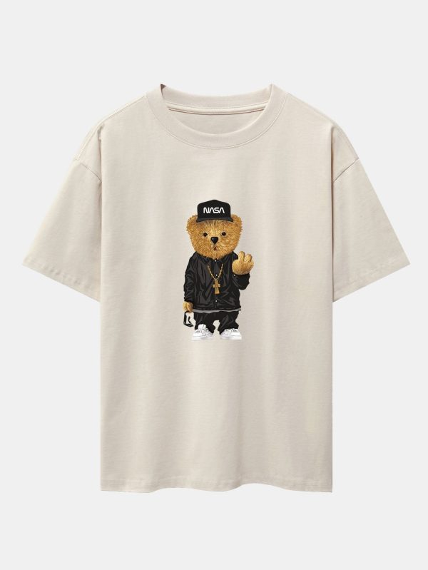 41333cc67cf6ff9e0f29a7faaeaef03449259d5a9f68442083da39777ddb979d.jpg Hip Hop Bear Print Heavy Weight Oversize T-Shirt