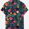 Suitmens Men's Tiki Party Hawaiian Vacation Print Three-Piece Set 029