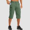 Men's Workout Gym Shorts with 7 Pockets Quick Dry 3/4 Capri for Hiking