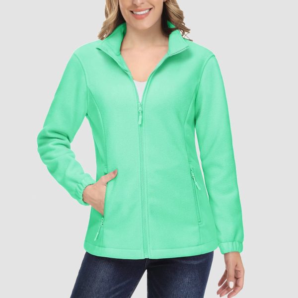 495f93009b9eeaf4c38149ce4ce3ad4f816943f91f61a7e477b99c2de807f795.jpg Women's Fleece Jacket Soft Full Zip Warm Long Sleeve with 2 Zipper Pockets Winter Jackets