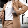4b2fb8ee4e2c730247939ed4c24d00f4cacb827429821389d58dcd16701e1cfc.jpg Casual Plain Notch Lapel Button Pockets Blazer & Pants 2Pcs Set