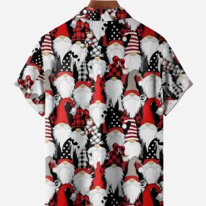 4b3fc2750be4f2f6574c9a885cca520a6b30331d80c1231a76e8f17dfbe3410c.jpg Christmas Gnome Chest Pocket Short Sleeve Casual Shirt
