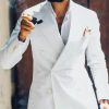 4c05f8bda0b59bc2496cc773a24a42c0208a4b9059461e6e71f87ae070328f2f.jpg OK Elegant Plain Lapel Collar Double Breasted Slim Fit Blazer & Pants 2Pcs Set