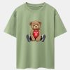 4cda1929209097bed75bdfbfdd9ac98d48d2b5917f844d9ebffae15699fb9b7f.jpg New York Bear Print Drop Shoulder Oversize T-Shirt