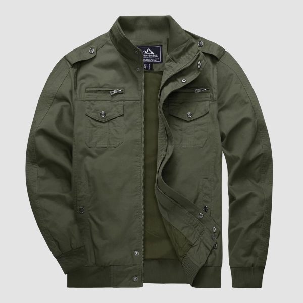 4df03632d45d3a731139d334a8cd1b59e27c5abc6e8df1e6dd7bbf2c6261a043.jpg Men's Casual Jacket Lightweight Tactical Cargo Jackets Stand Collar Combat Jacket