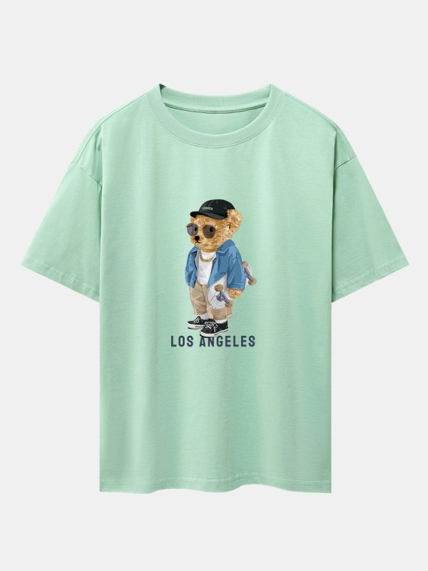 4dfdd27aa7790648c5c04c4c9dd0cb6d10265d2c4cdfedb66ba12ba11e8a456f.jpg Los Angeles Skate Bear Print Heavy Weight Oversize T-Shirt