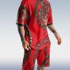 4e5ecc9b11224d3011c1725afb415fc1f9b4ac37e3cf93899bc2fcc8b9c1e214.jpg Men's Tiger Print Short Sleeve Two-Piece Set 3 Colors