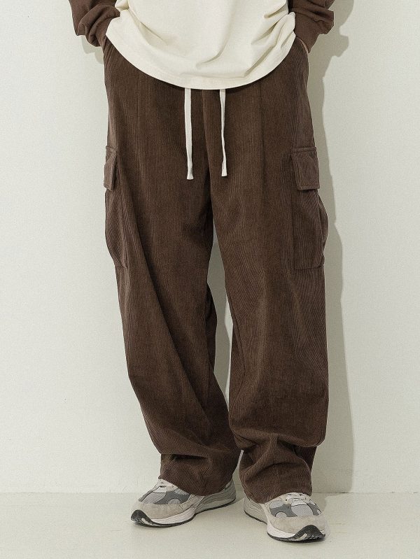 4fc7f88d637a70d4d1d871655fb841a08e636843c0c240acdb433a81fc884071.jpg Loose Fit Corduroy Cargo Pants