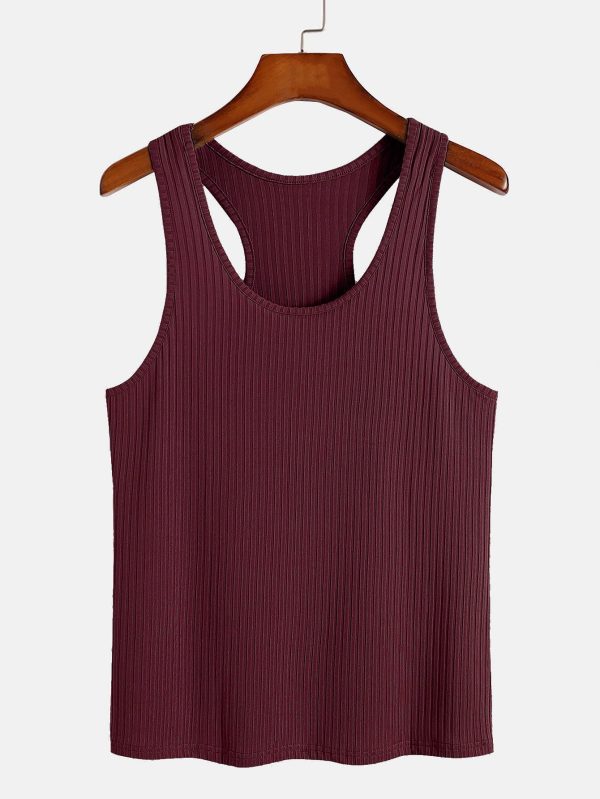 513cec2c185e4a2810636f2f13fb6f519b33155da0946f31c82972646e3781c3.jpg Basic Slim Ribbed Racer Back Tank