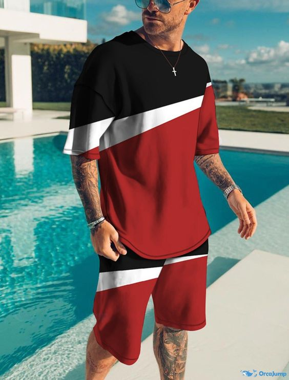 5493edfe75a61a83b42efdbdd748b5a376733e0c304d2c5e20b4c3eb8d005d4f.png Suitmens Men's Color Block Shorts Suit