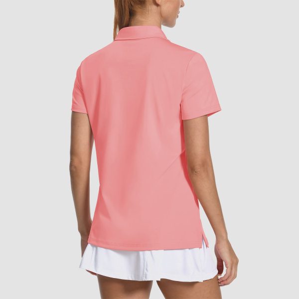 Women's Golf Polo Shirts V Neck UPF 50+ Collared Tennis Shirt Lightweight Quick Dry
